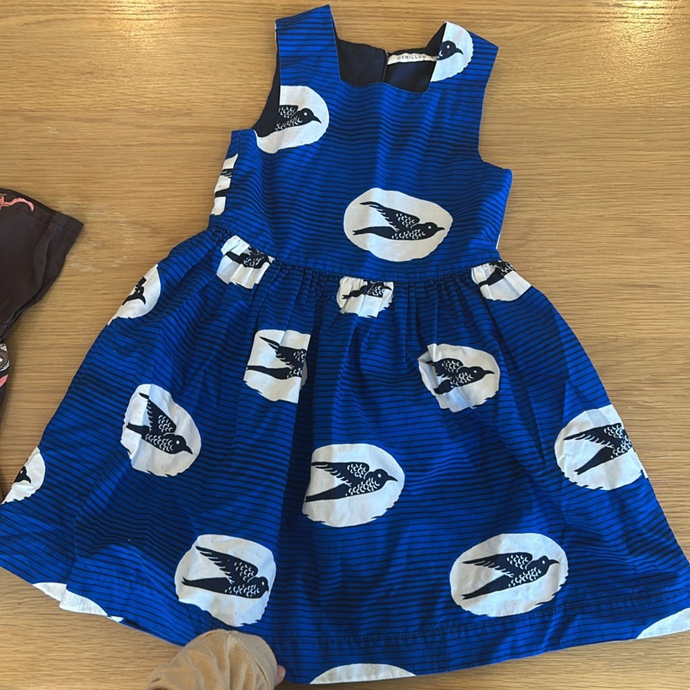 Cyrillus Blue and White Kids Dress